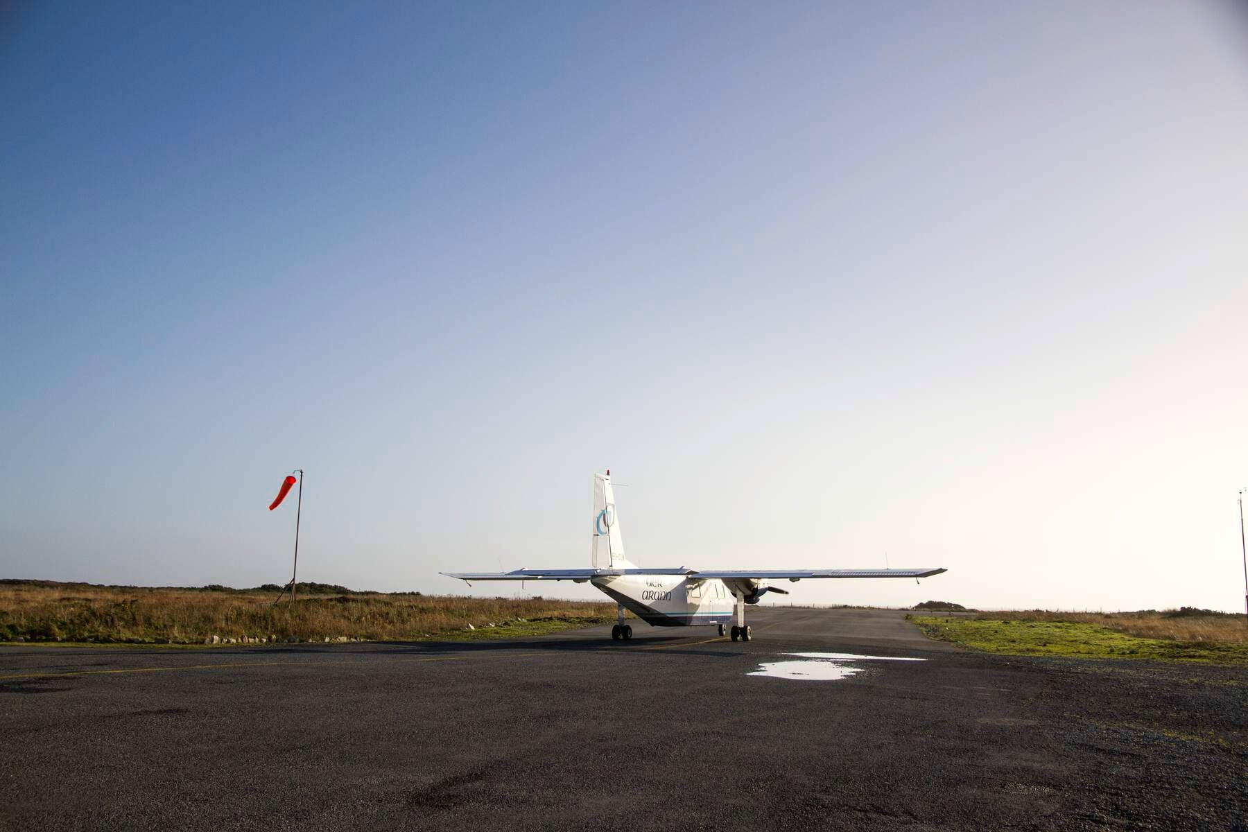 Plane on the runway at Connemara Regional Airport.
