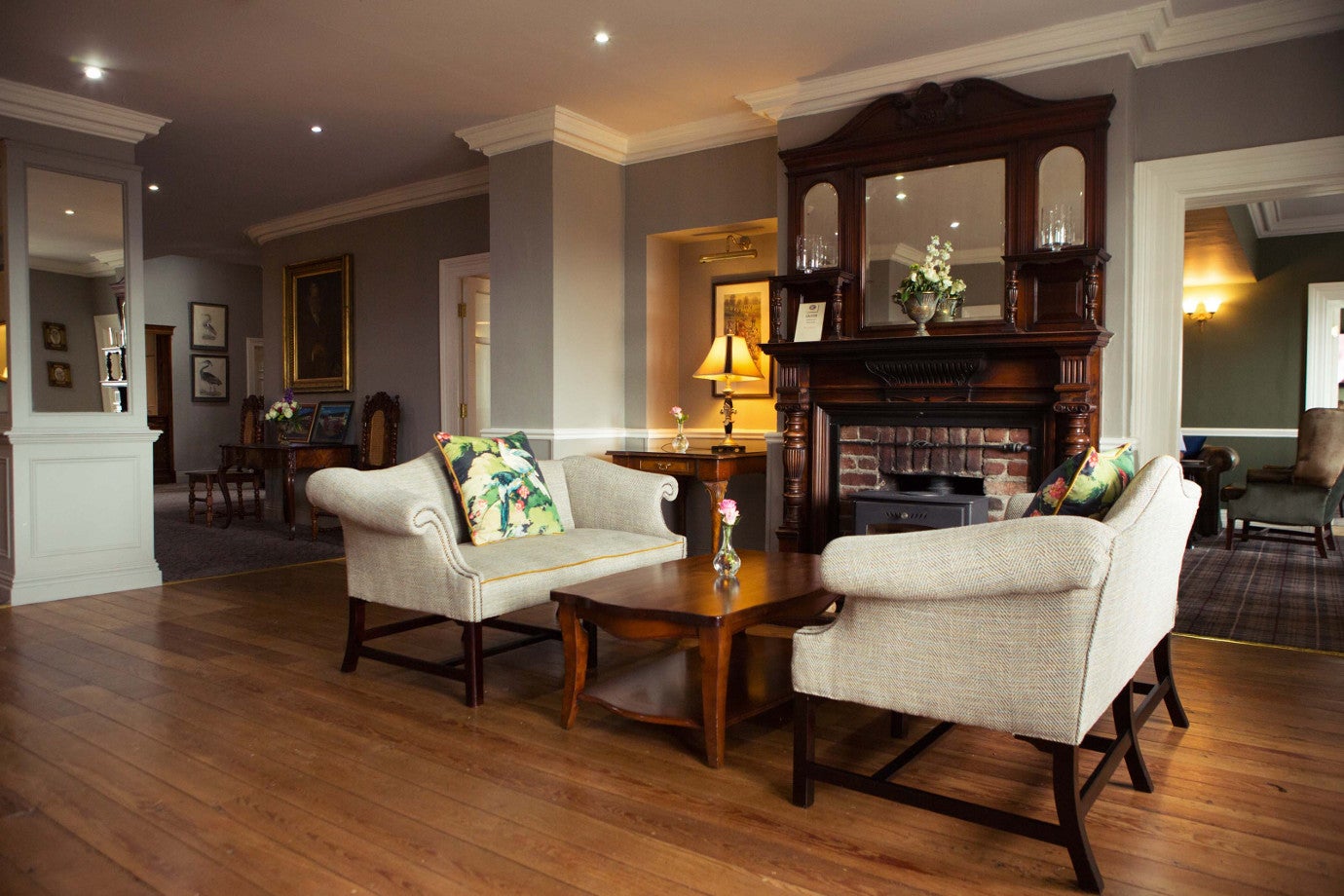 Fireplace area