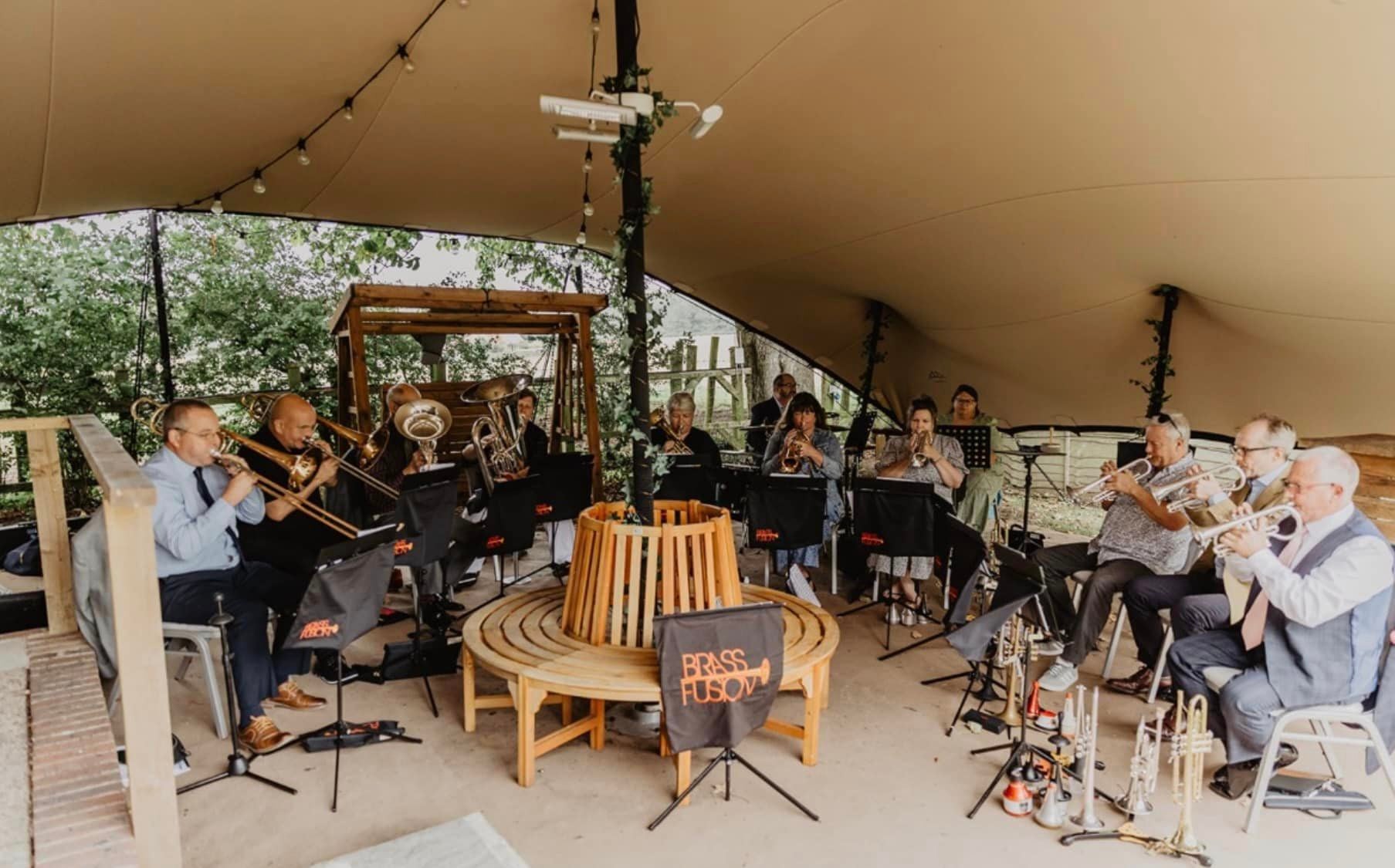 Brass Fusion rehearsing for performance