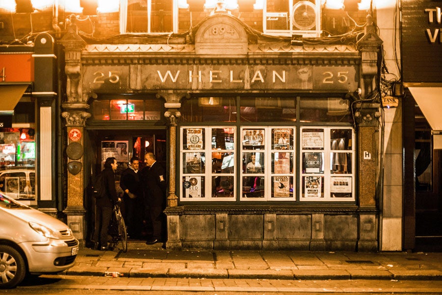 sepia coloured image of the exterior of Whelans