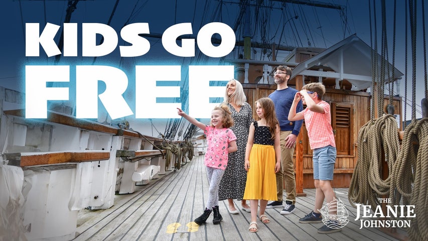Family having fun on ship deck
