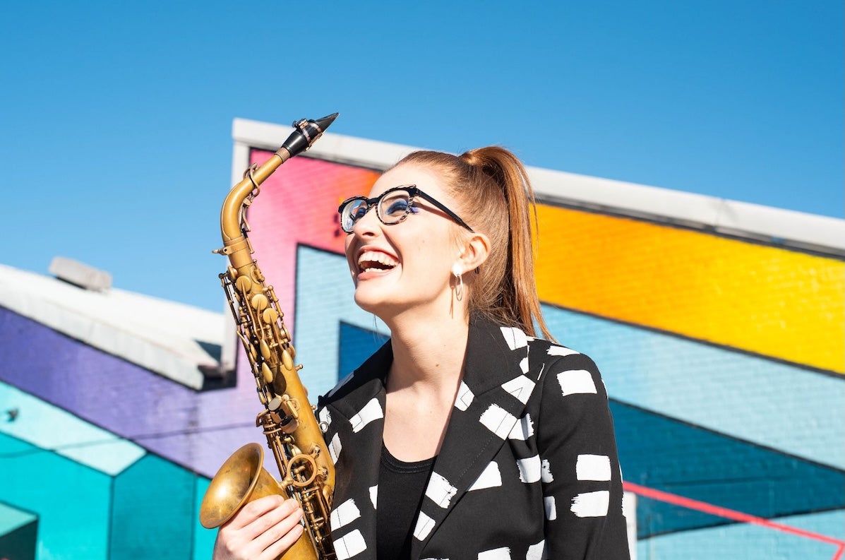 British saxophonist Jess Gillam,