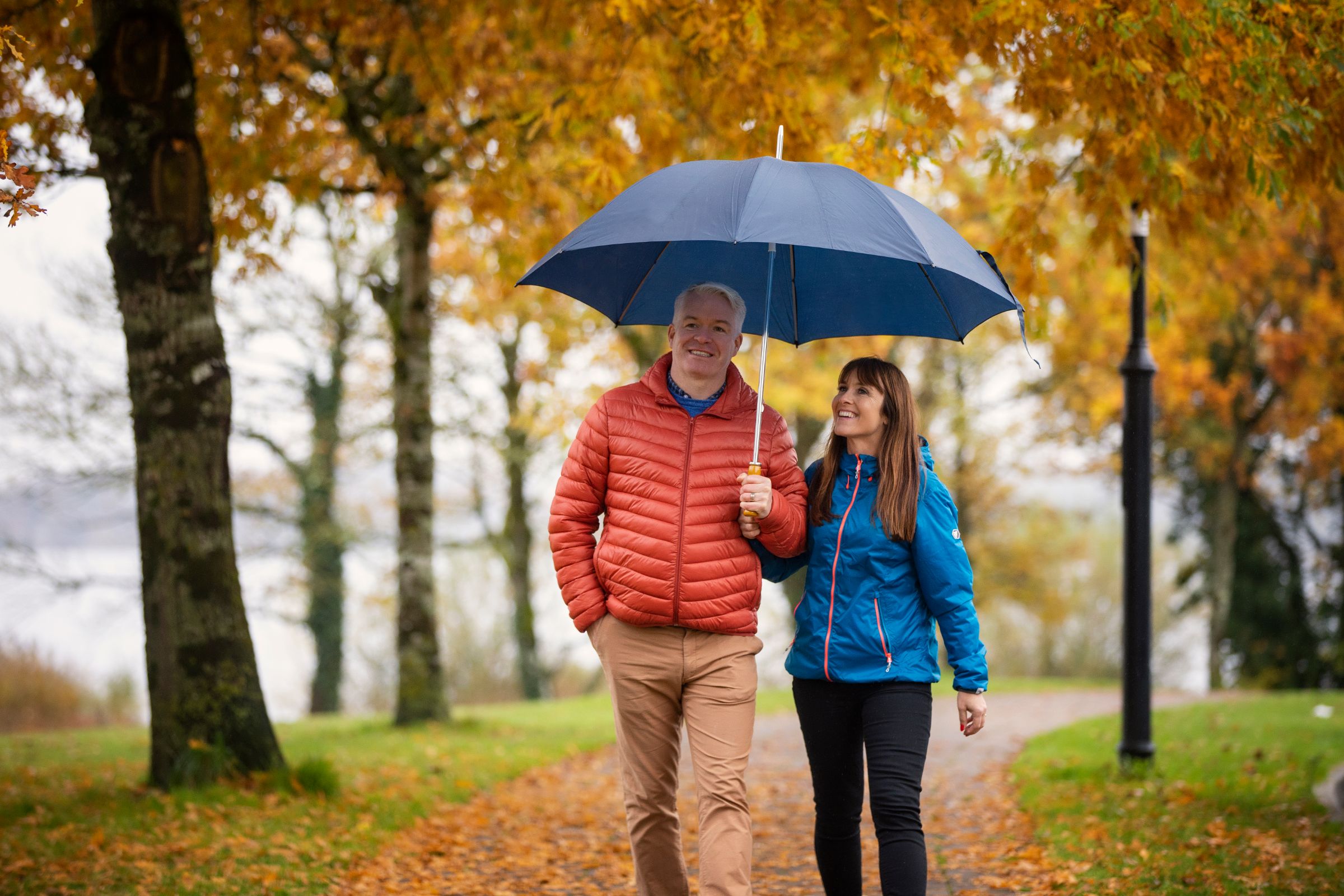 Image of two people walking in Hodson Bay in Athlone in County Westmeath