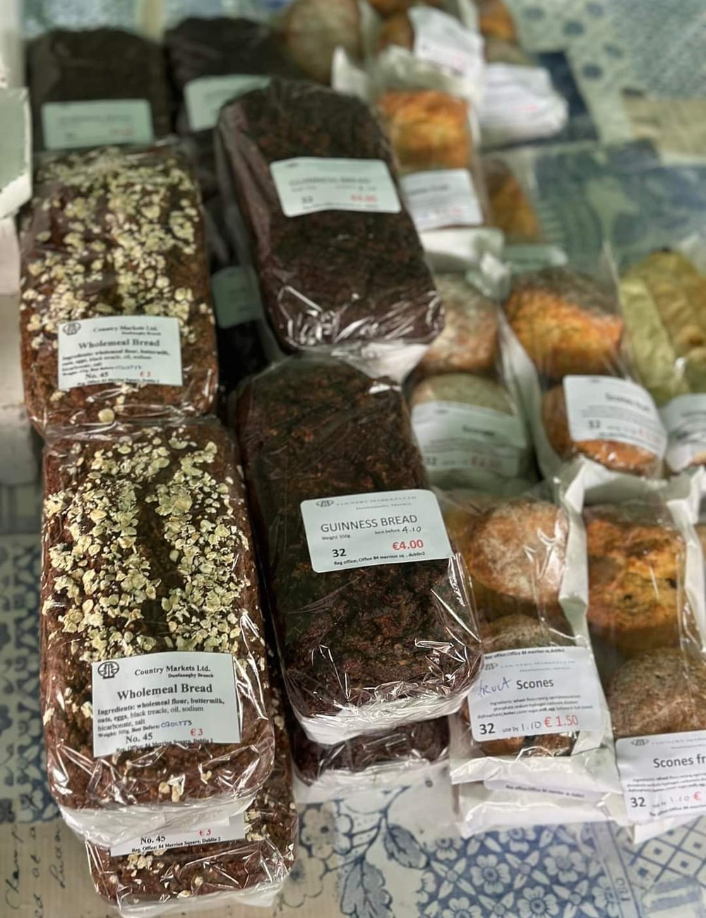 A selection of packaged home made bread