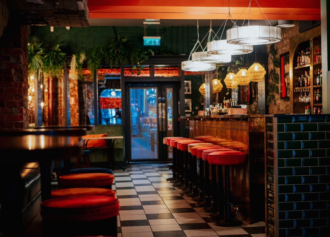 Interior bar and seating at The Chelsea Drugstore