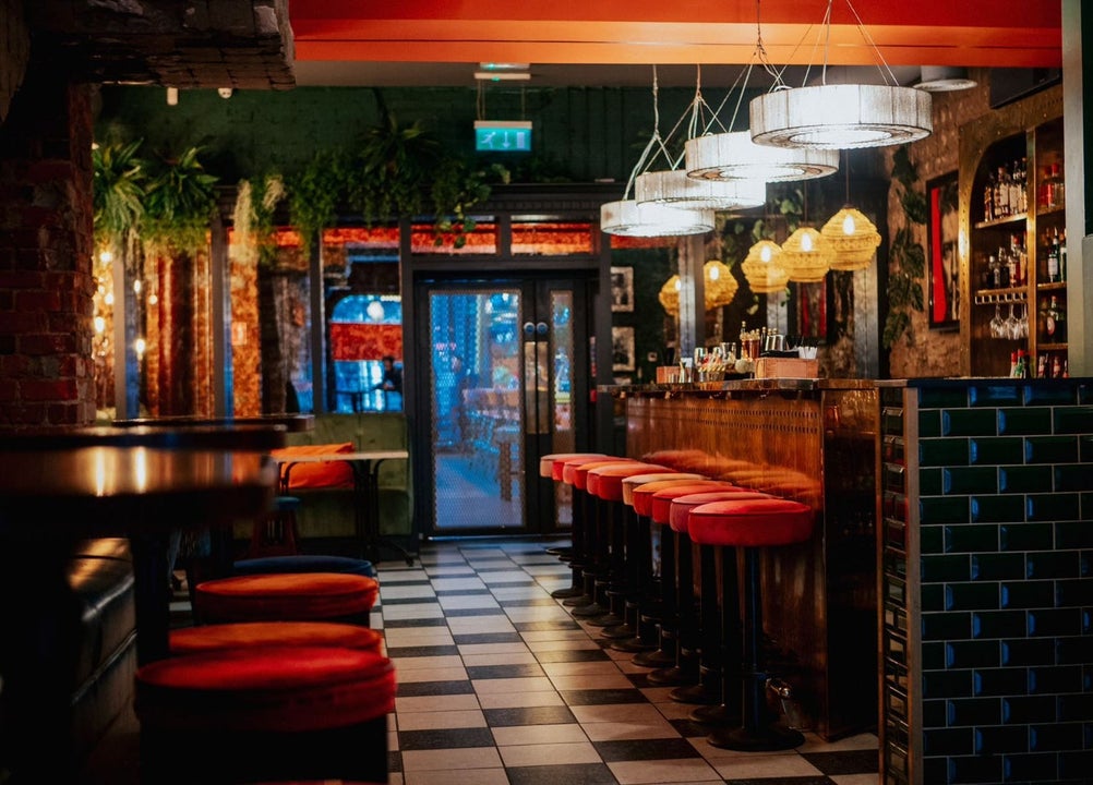 Interior bar and seating at The Chelsea Drugstore