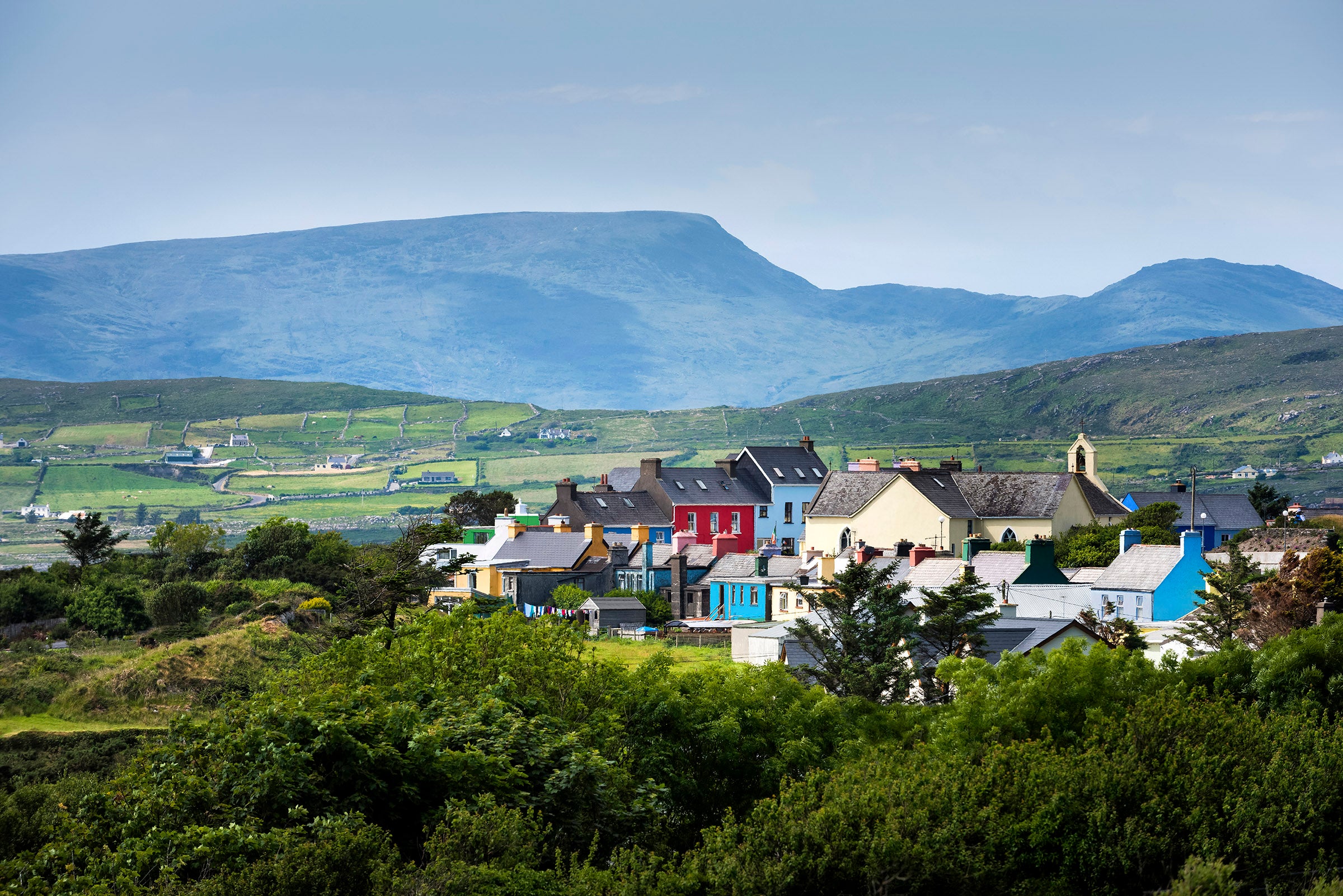 Colourful houses in Eyeries Village, West Cork, County Cork