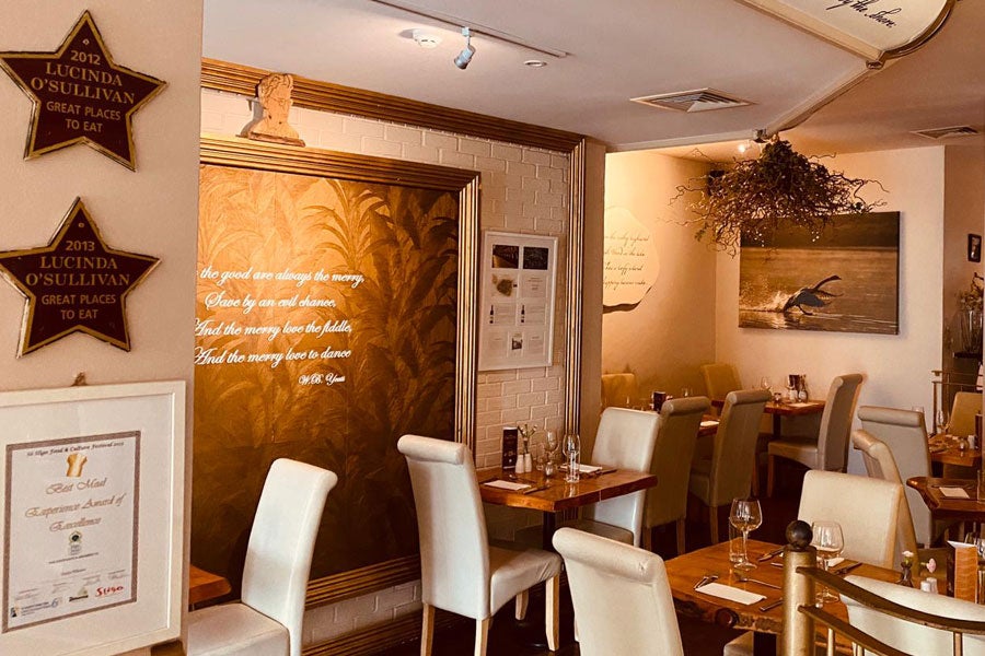 The dining room at Eala Bhán Restaurant 