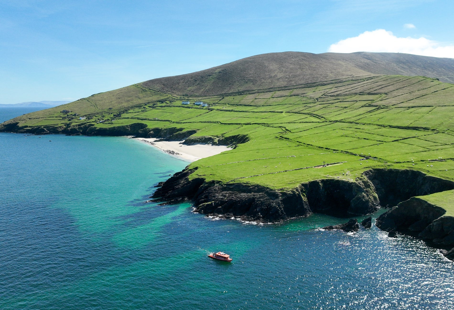 An aerial view of The Great Blasket Island