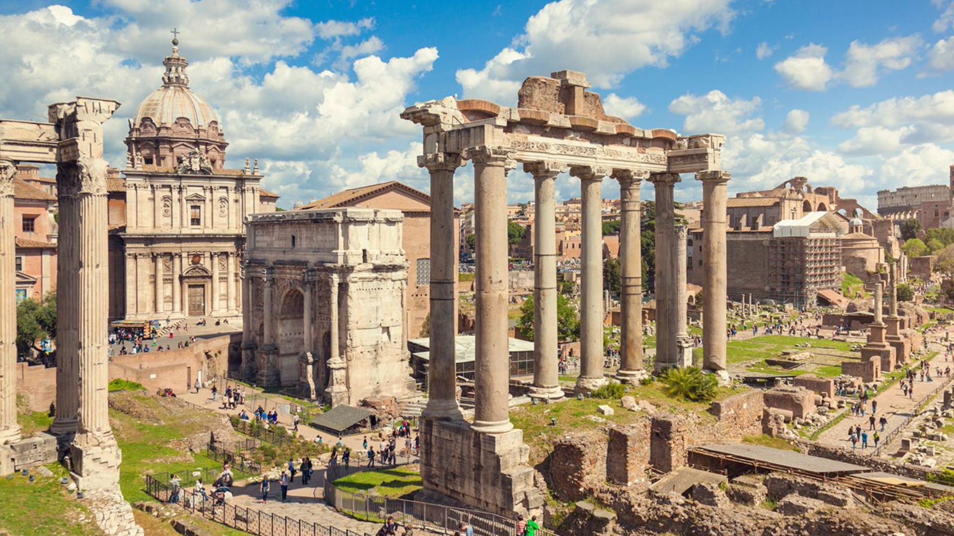 An ancient ruin, either Roman or Greek.