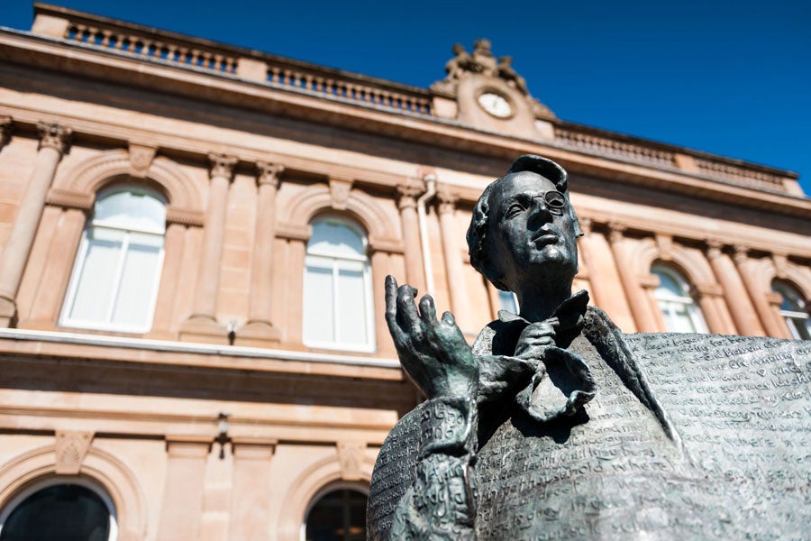 Bronze statue of WB Yeats in Sligo Town