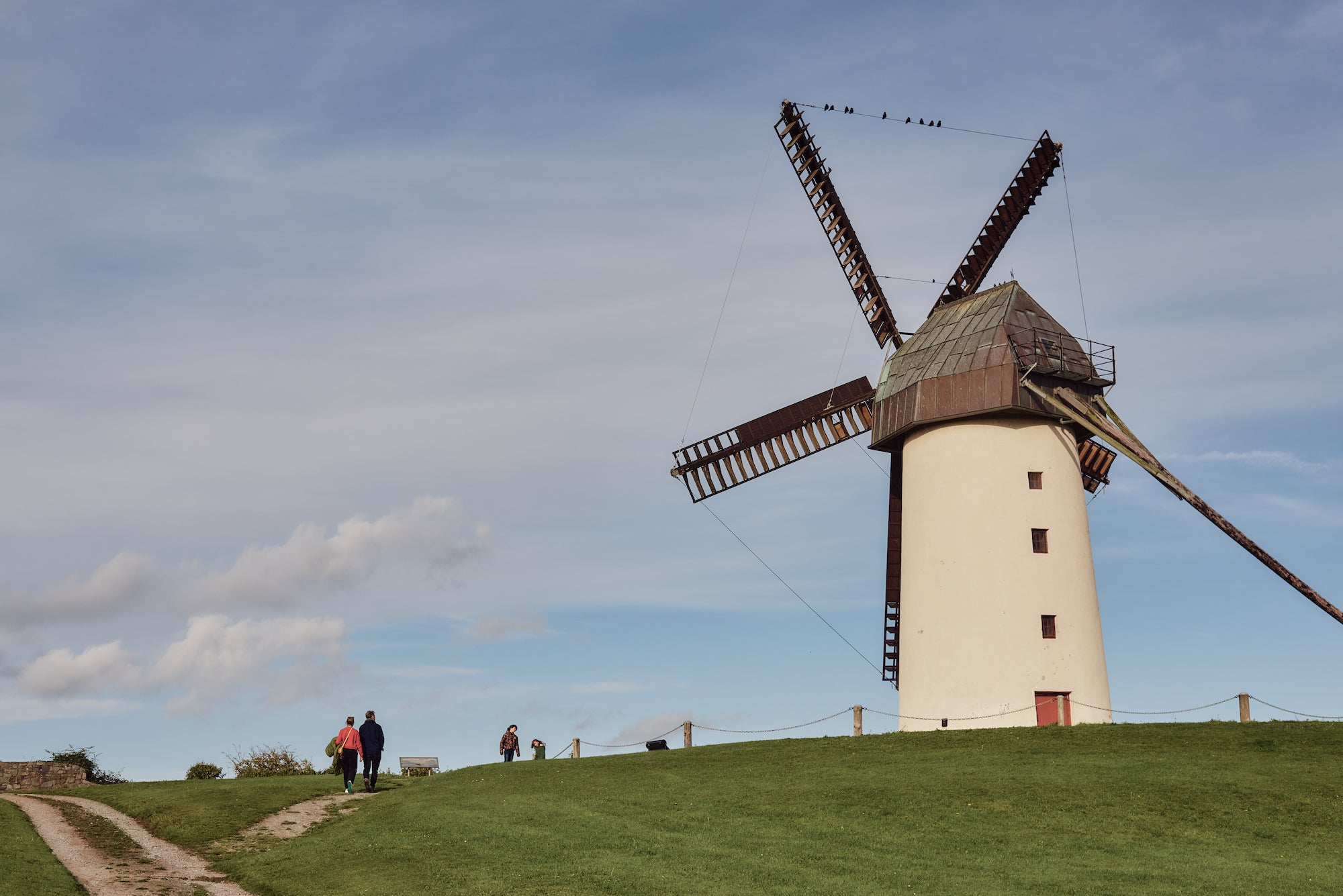 People walking up to the Skerries Mills in Skerries, Co Dublin