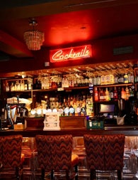 A view of the cocktail bar and lounge area at Gilbert & Wright, Malahide