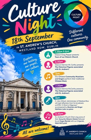 Poster for Culture Night at St Andrew's Church
