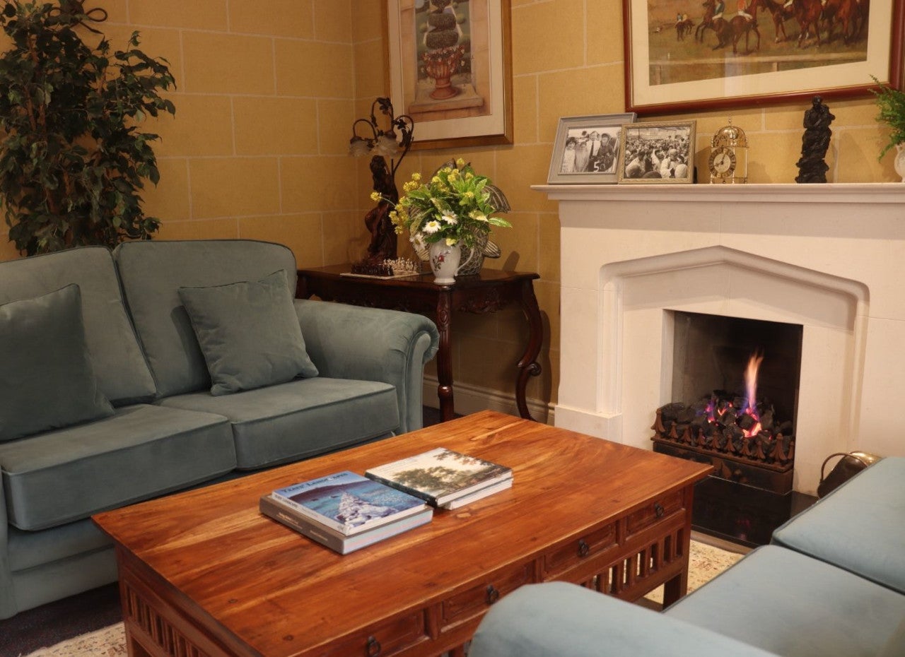 Fireplace area