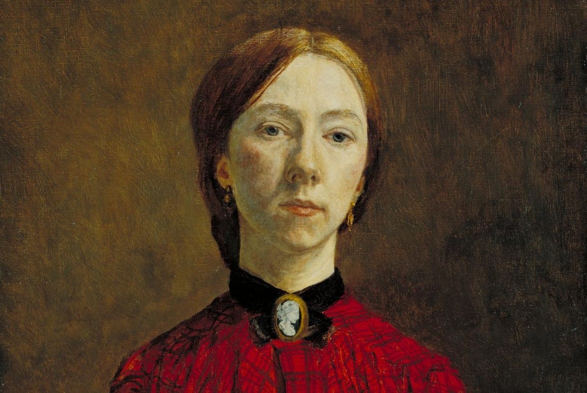Self Portrait by Gwen John. It is a self-portrait of a well-dressed woman.