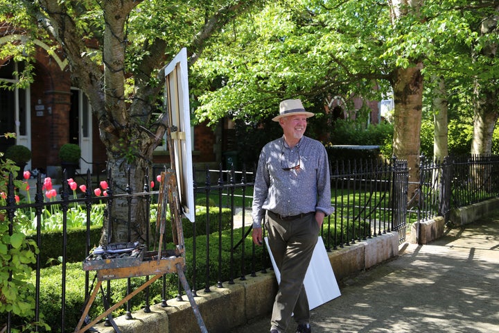 Gerard Byrne painting on Albany Road