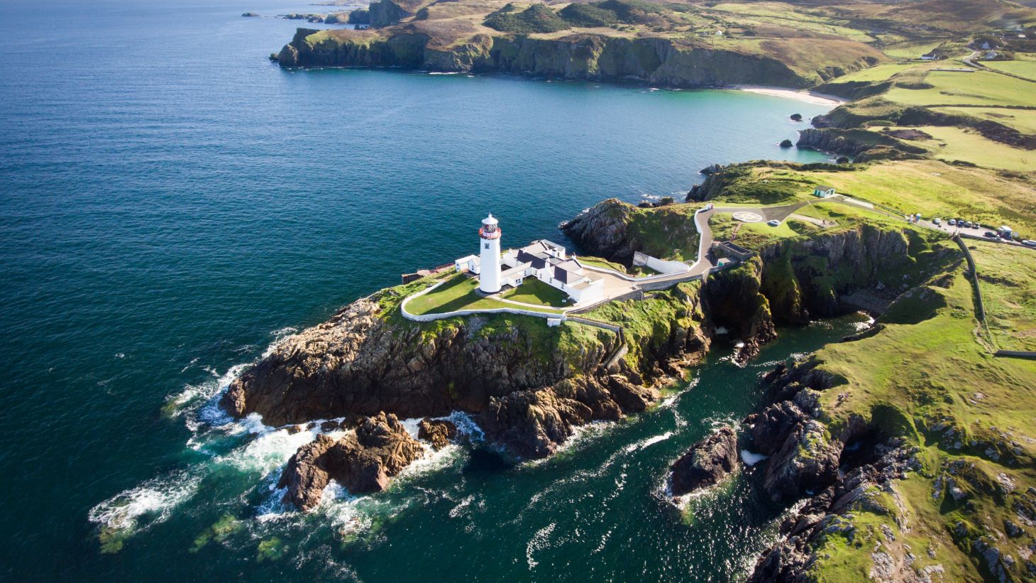 Aerial view of Fanad Head Lighthouse, Donegal