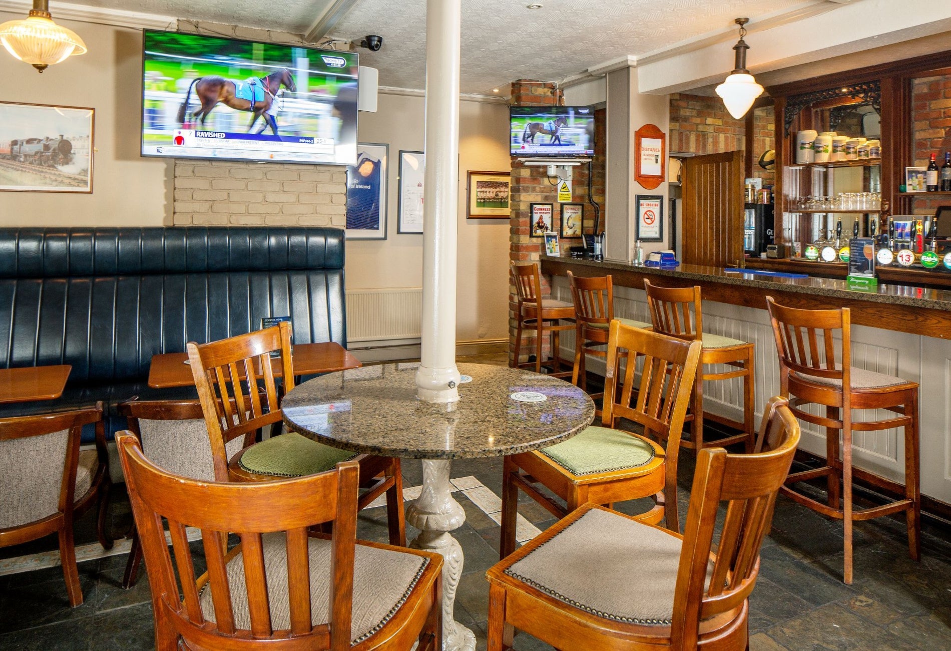 The interior of the Railway Inn