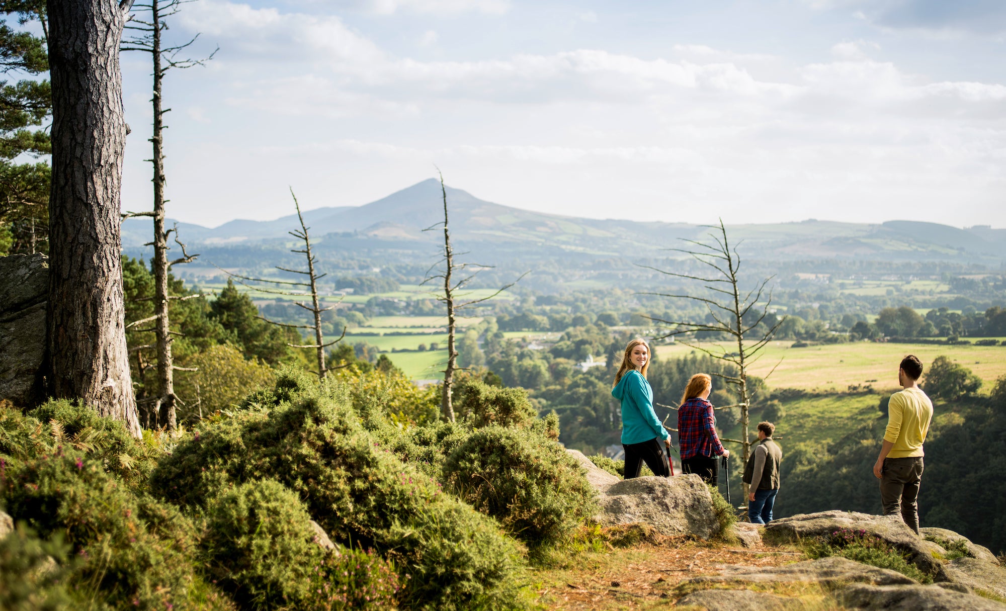 People hiking The Scalp in the Dublin Mountains
