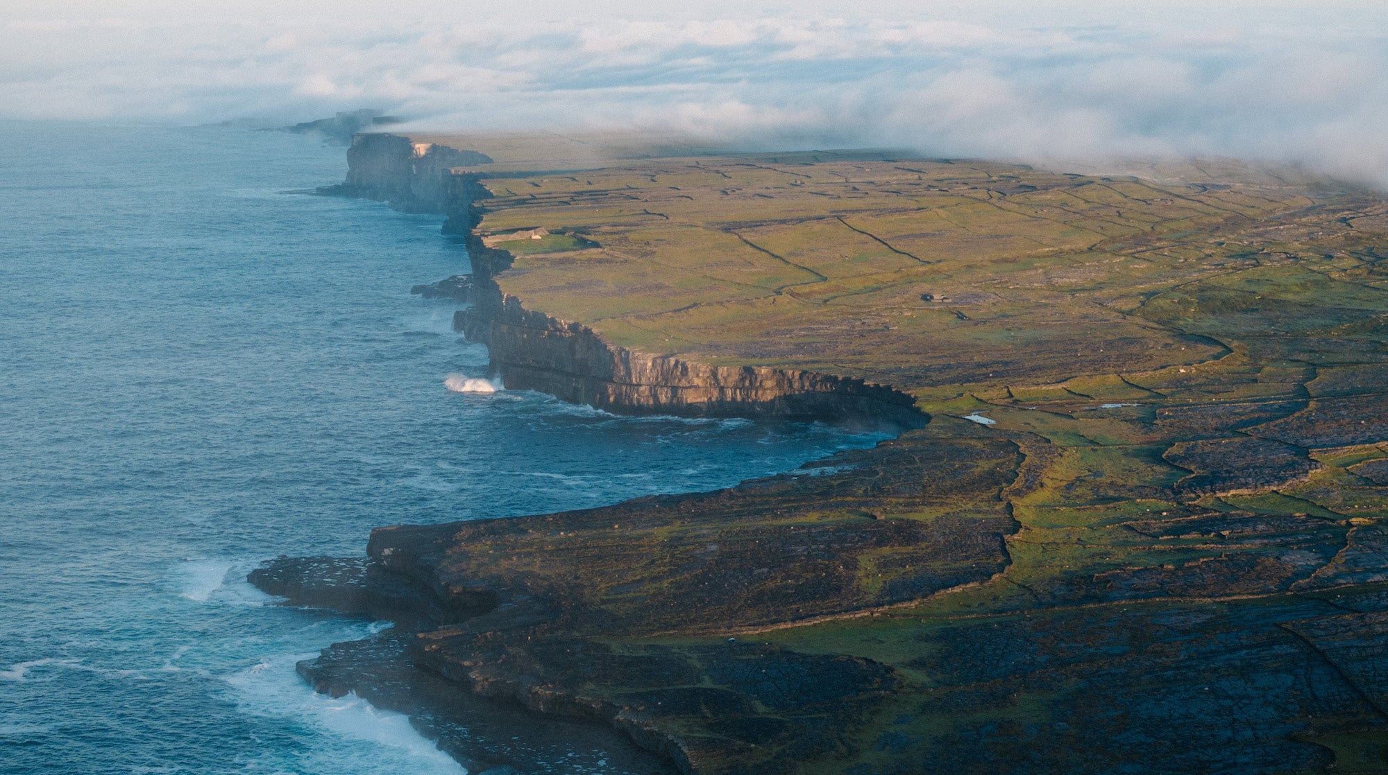 Aerial view of Inis Mór in Co Galway
