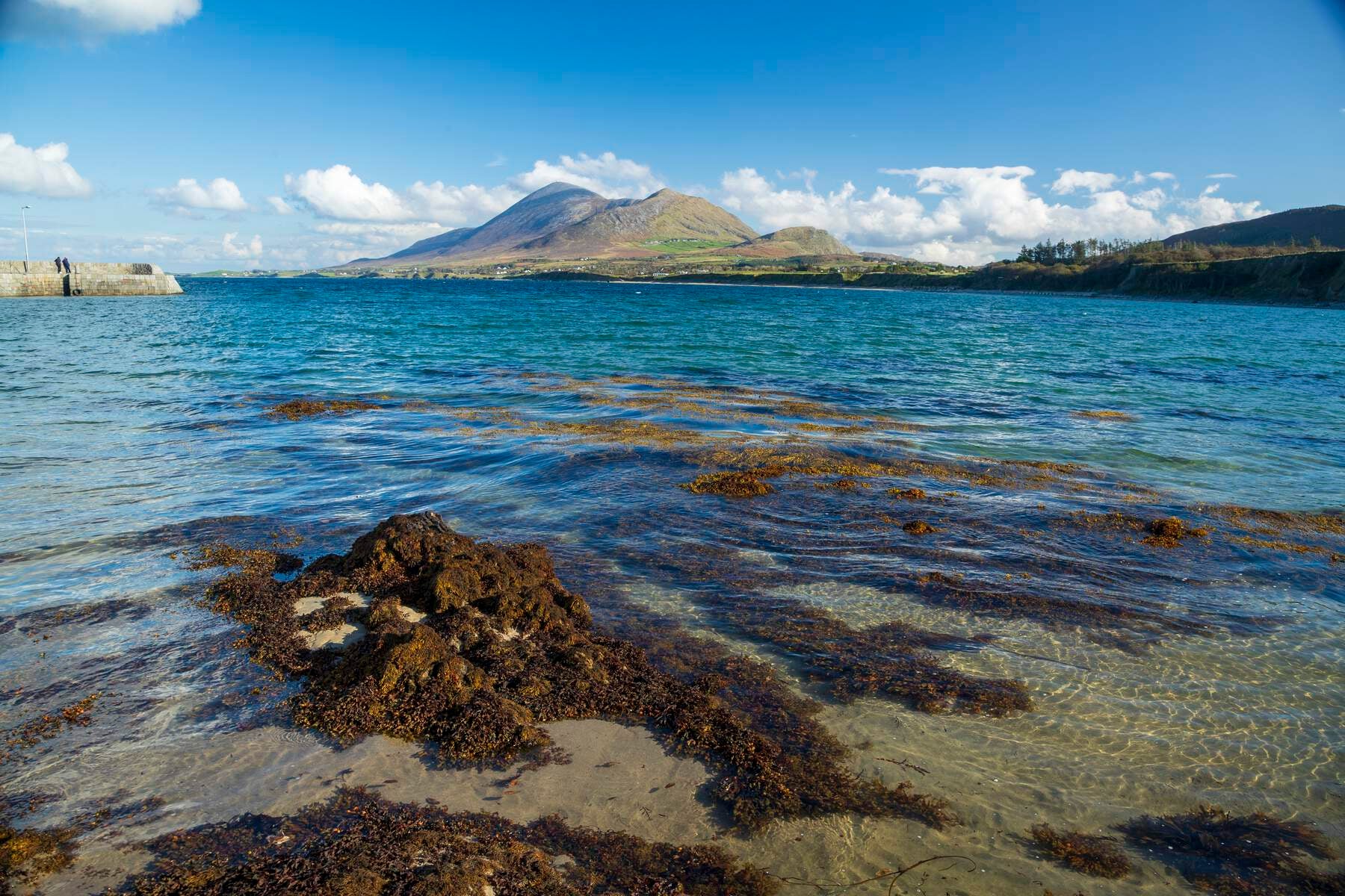 View of Croagh Patrick from water at Old Head beach.