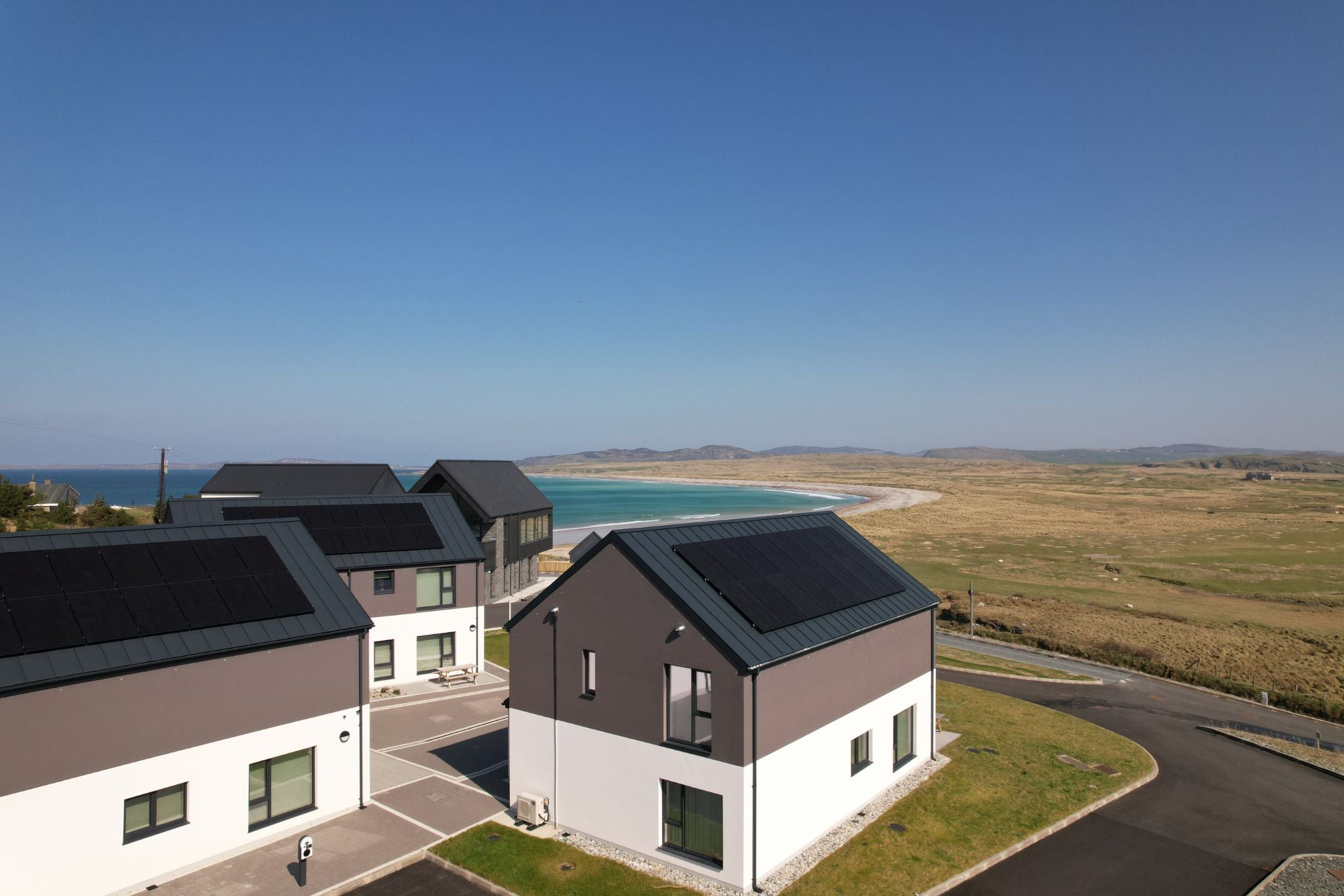 View of houses and sea