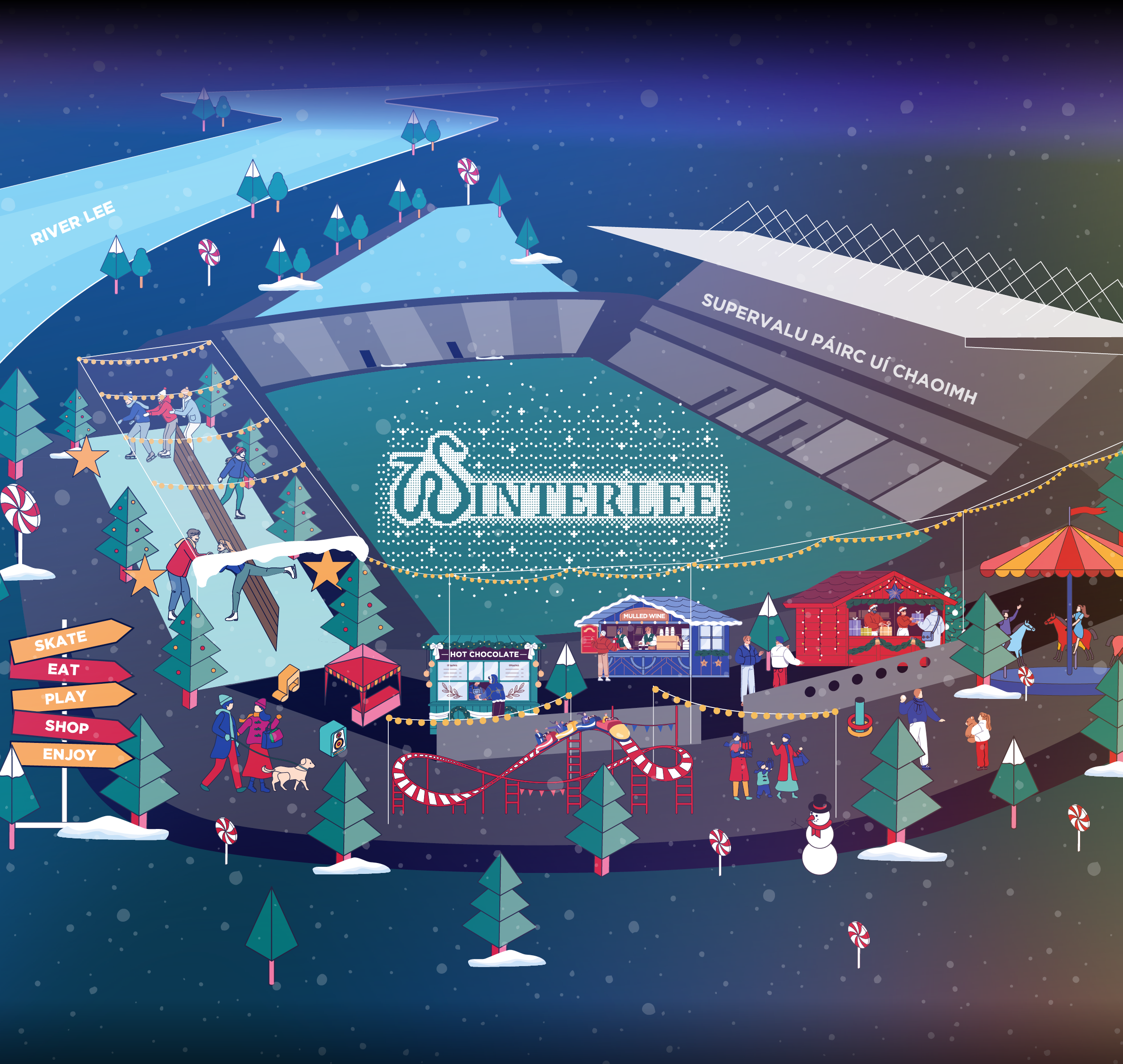 Overview of the winter and christmas market at Winterlee in SuperValu Páirc Uí Chaoimh.