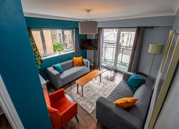 Sitting room with couches 