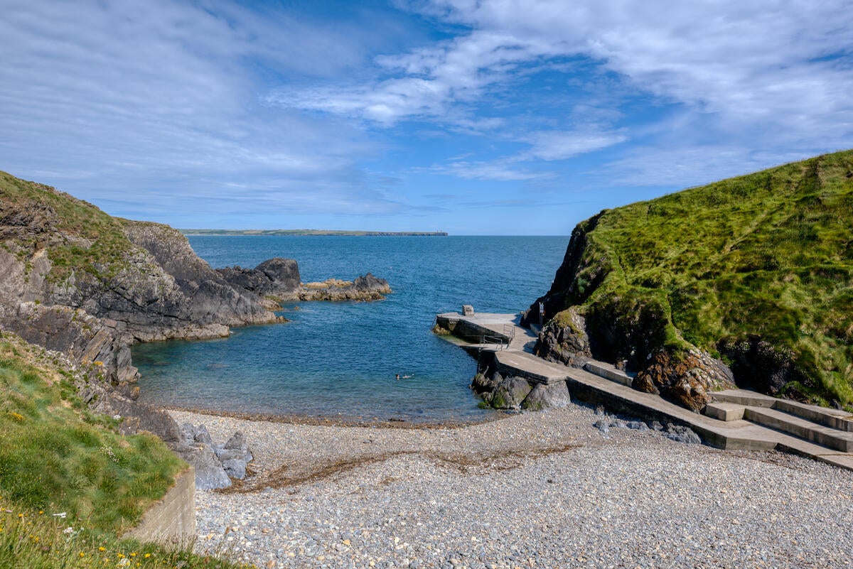 Sheltered stony beach