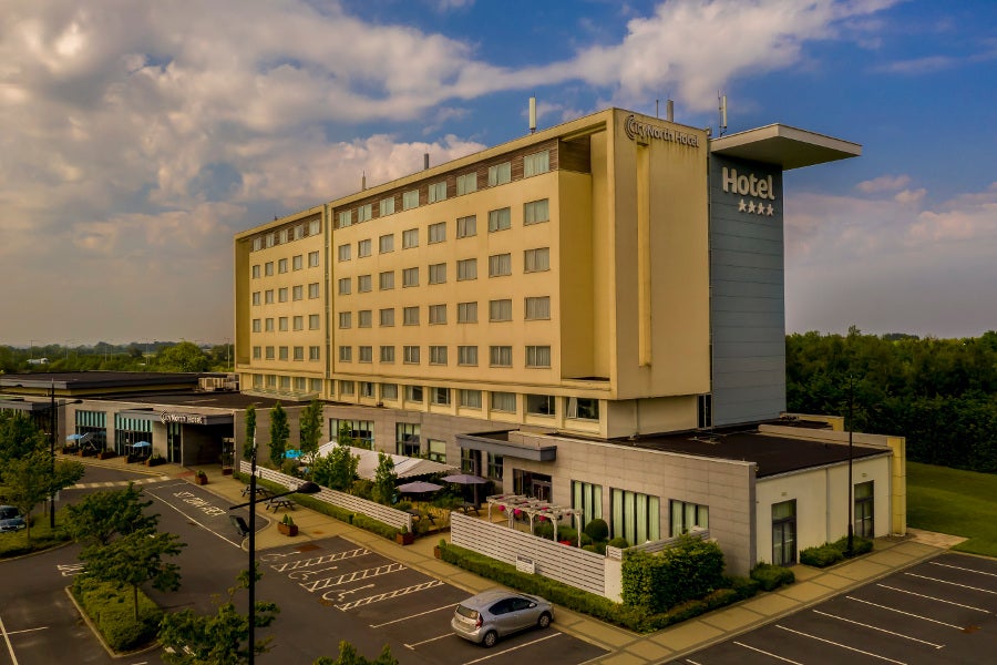 Exterior view of hotel.