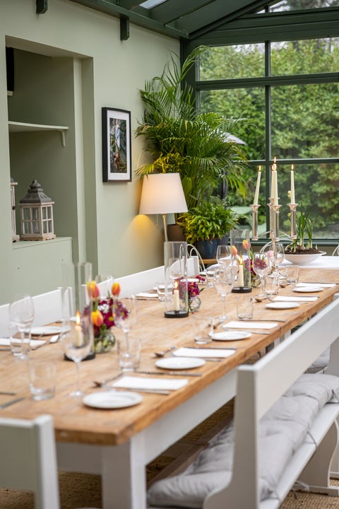 Dining in the conservatory