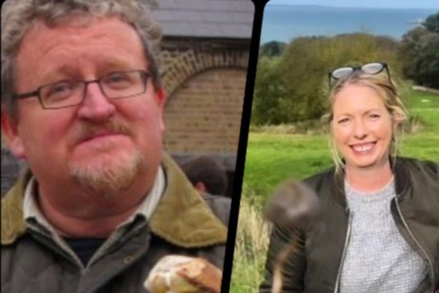 Nicole Dunne and Bill O'Dea mushroom foraging