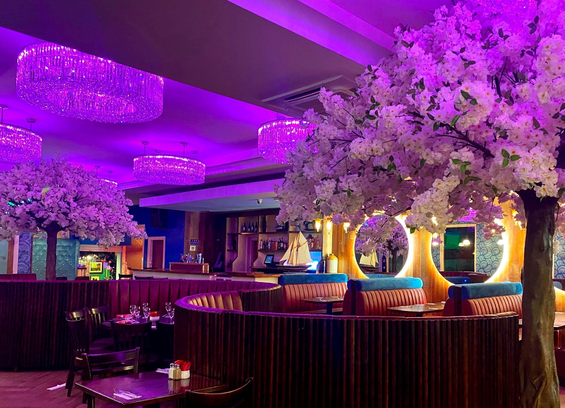 An interior view of the seating area at The Anchor Restaurant at The Talbot Hotel