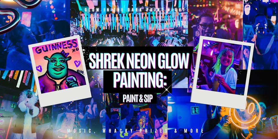 Paint A Canvas Using Florescent Paint With Music And Prizes!  Our team will take each person step by step into creating a masterpiece with no experience necessary.  Create a painting under UV Lights and do something very different.