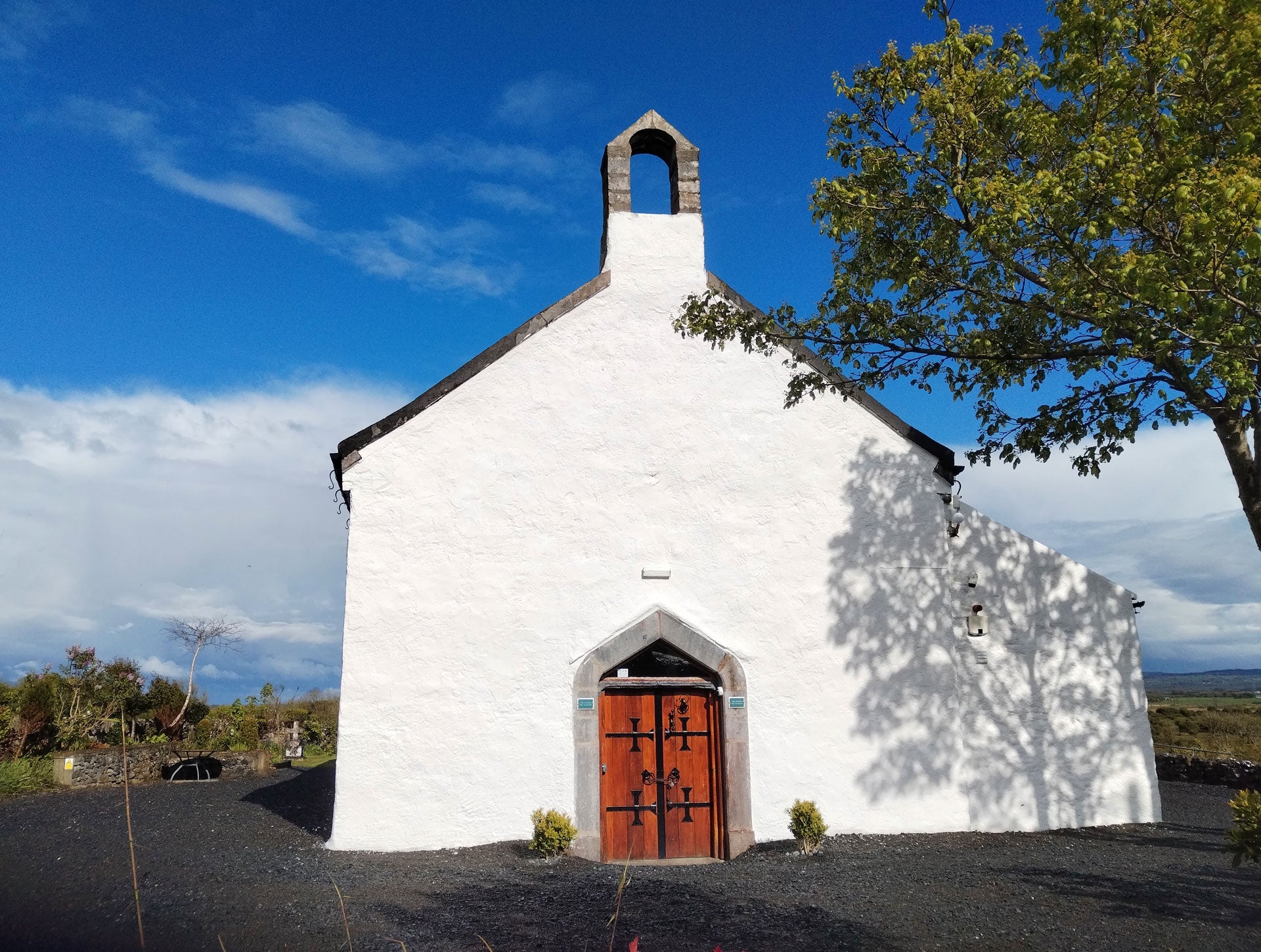 Burren Art Gallery white exterior of the former church