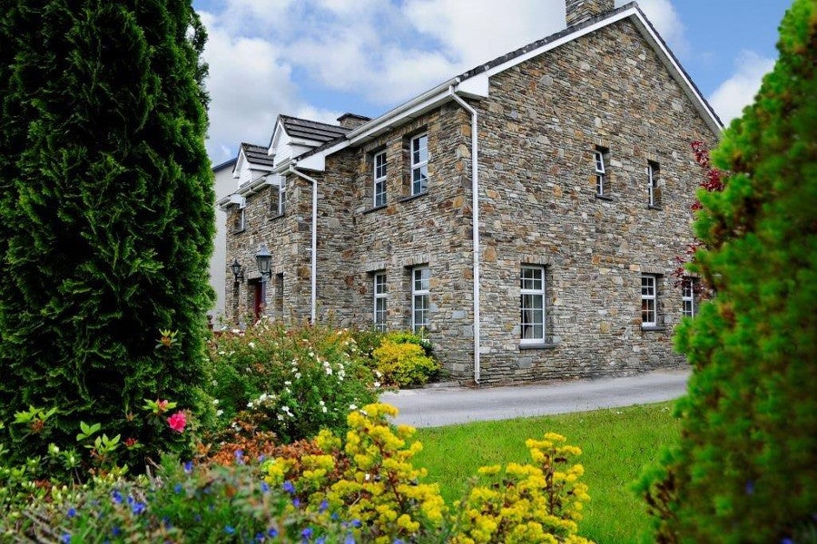Side view of stone house