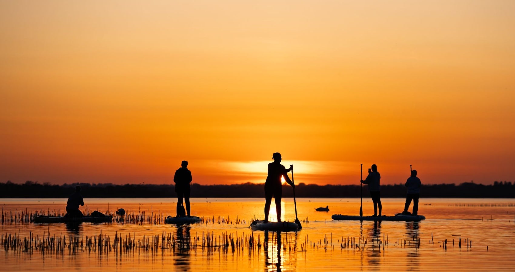 Stand up paddle boarding at sunset with SUPwell Ireland