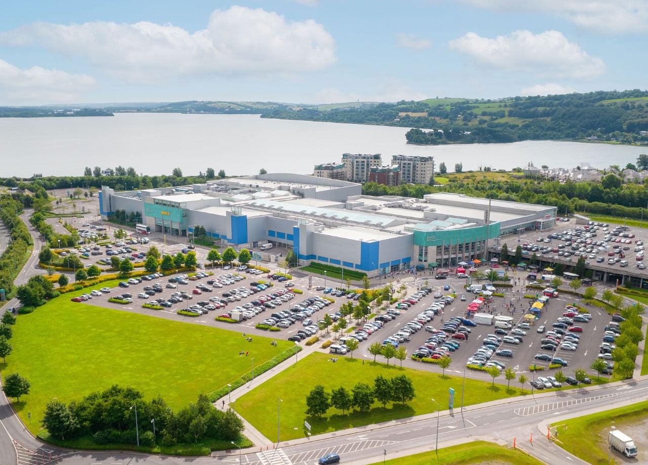 Mahon Point Shopping Centre aerial view of the centre and carpark