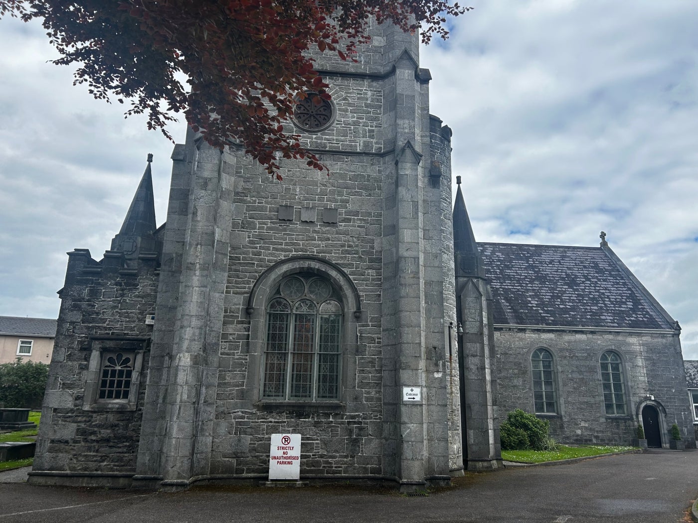 The exterior of a large church