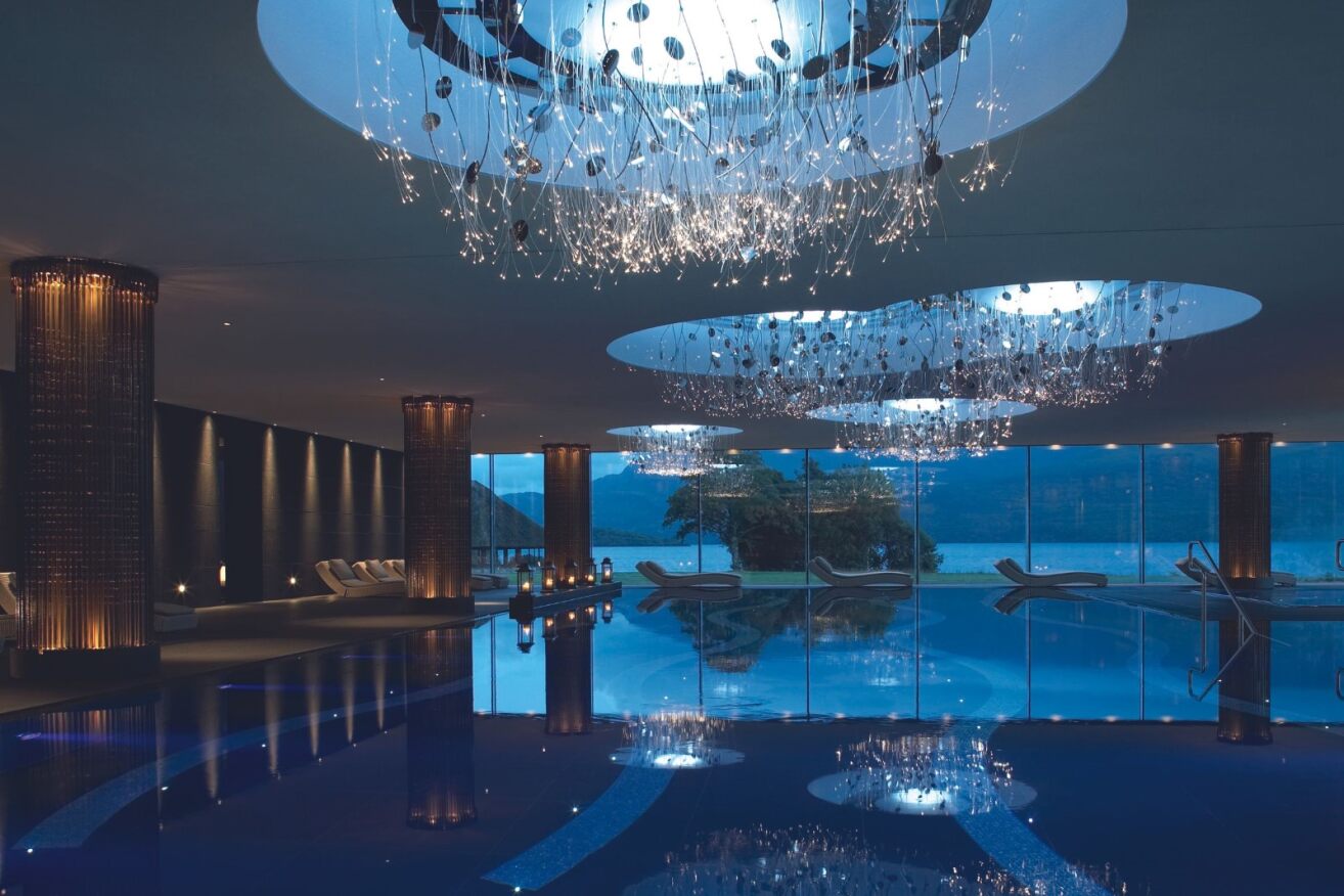 Spa pool in atmospheric lighting