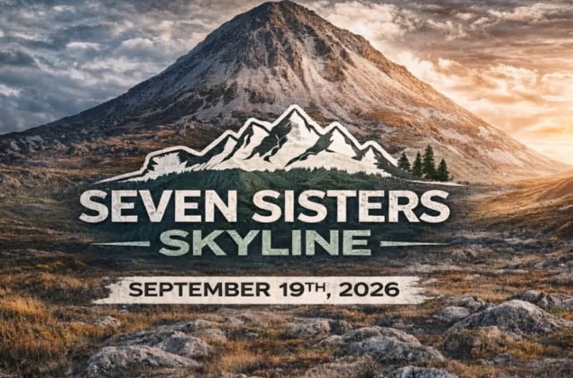 Seven Sisters Skyline 2026, logo with large rocky hill in background