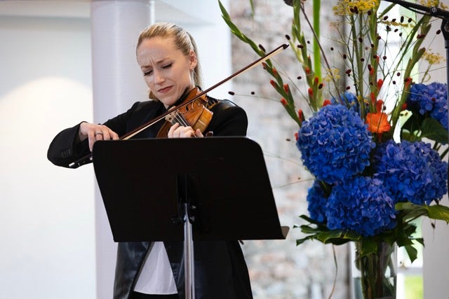 Aoife Ní Bhriain performing in the Parade Tower at Kilkenny Castle in 2025