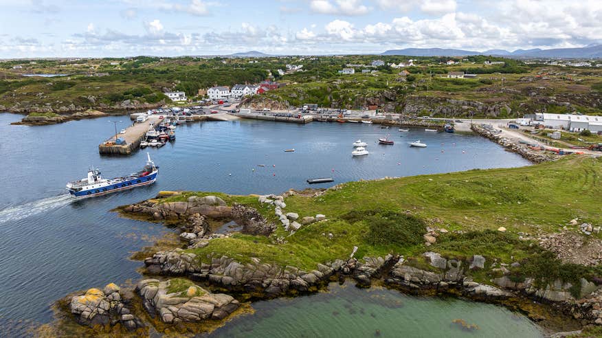 Aerial view of Burtonport Harbour in Co Donegal