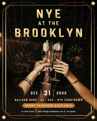 Join us at The Brooklyn to ring in 2026! Enjoy festive cocktails and live music all night long as we count down to midnight! Book now - don't miss our balloon drop at 12! Party packages available for €50pp - contact us to find out more!
