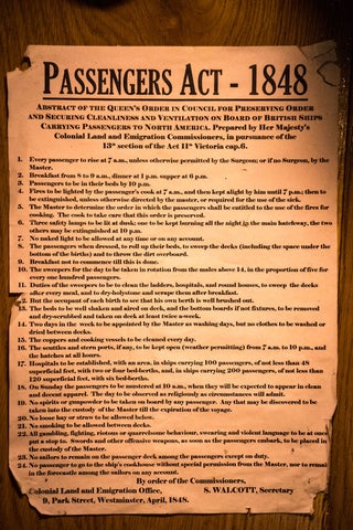 The Jeanie Johnston Tall Ship - Passenger Act