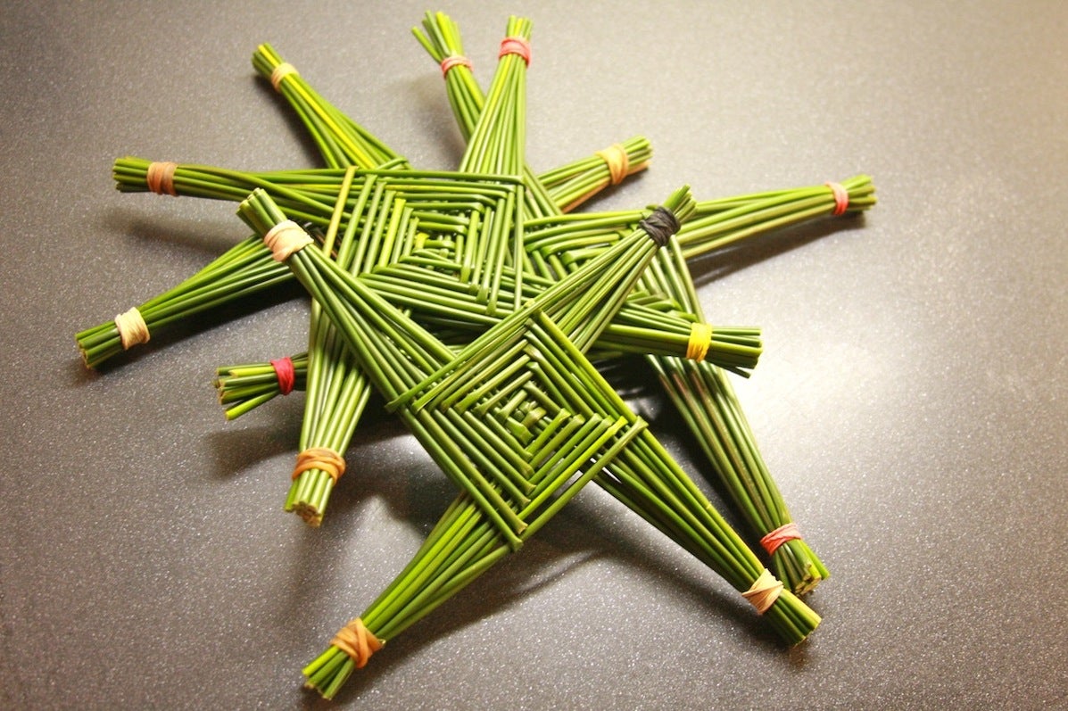 St Brigid's Cross made from rushes
