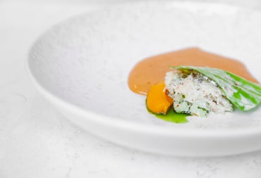 Small food dish on a white plate