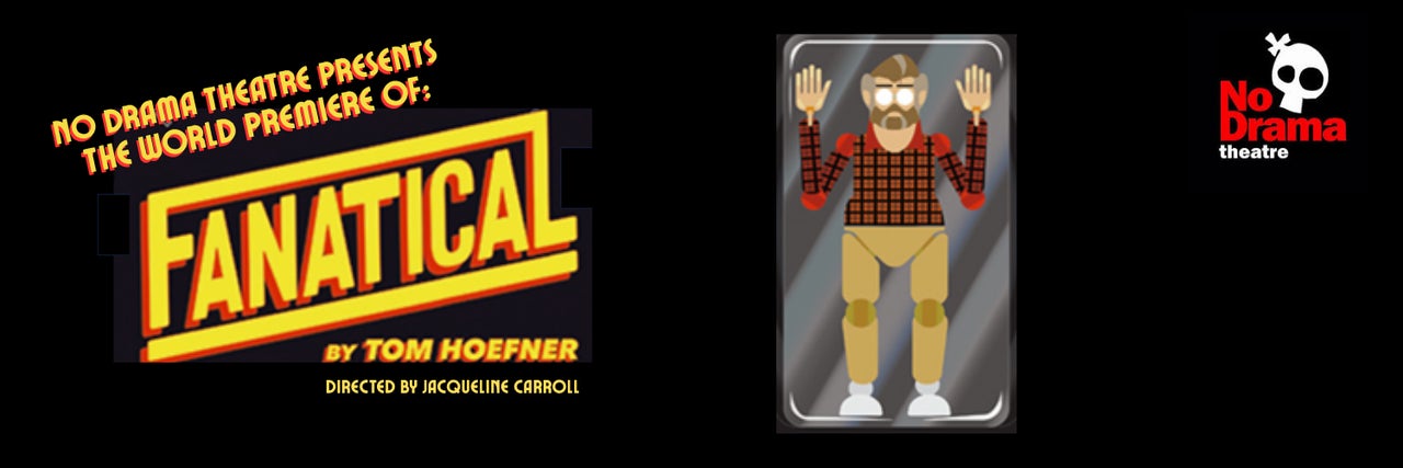 Cartoon figure looking trapped inside a box. Play title 'Fanatical' in big bold letters to the left.