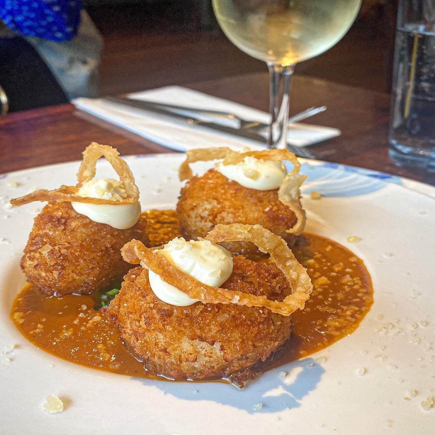 A plate of fried fish